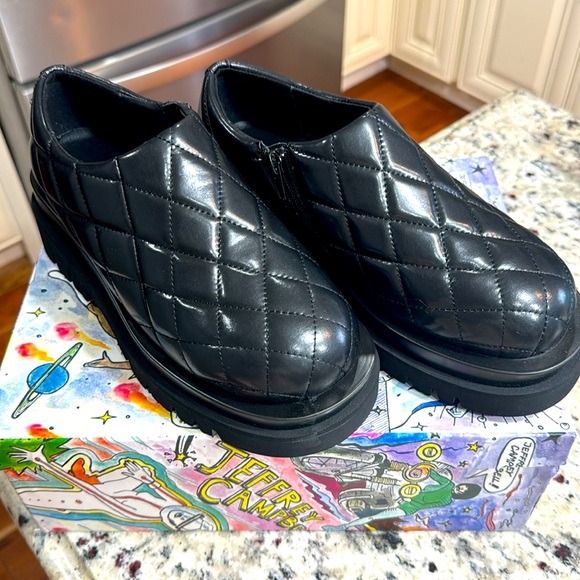 Jeffrey Campbell Shoes - *NEW* JEFFREY CAMPBELL QUILTED BLACK ZIP LOAFER SHOE SIZE 38